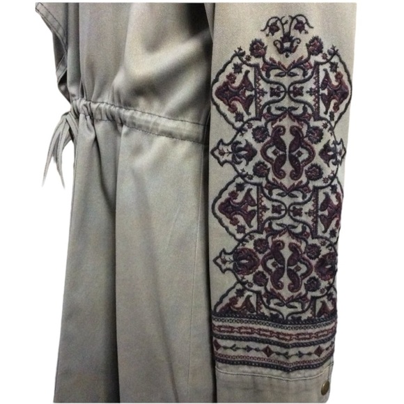 KNOX ROSE Embroidered Sleeve Detail, Cinched Waist, Drawstring Jacket Size Large - Picture 3 of 8